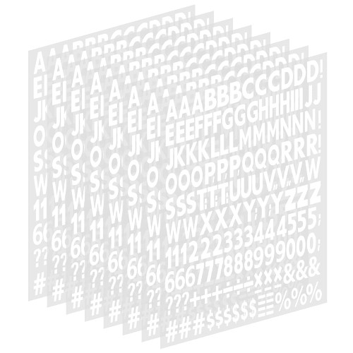1 Inch Iron on Letters and Numbers,Iron on Vinyl Letters with A-Z Heat Transfer Letters 0-9 Iron on Numbers PU Alphabet Stickers for Clothing T-Shirt DIY Craft,Black White (8 Sheets, White)