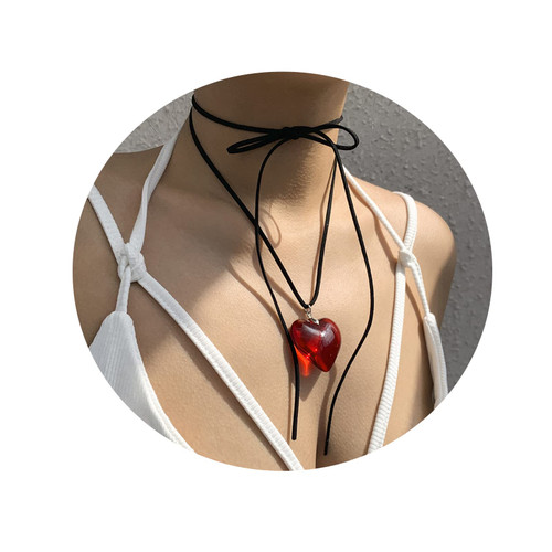 Chunky Puffy Heart Choker Necklace-Glassy Big Heart Pendant Necklace with Adjustable Velvet Chain Heart Necklaces for Women Teen Girls Y2K Trendy Jewelry Accessories (red) Chunky Puffy Heart Choker Necklace-Glassy Big Heart Pendant Necklace with Adjustable Velvet Chain Heart Necklaces for Women Teen Girls Y2K Trendy Jewelry Accessories (red)