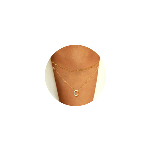 IEFWELL Gold Necklace for Women Trendy, Gold Initial Necklace for Women Initial C Necklace for Women Dainty Gold Necklace for Women Gold Layered Necklaces for Women Gold Necklaces for Teen Girls