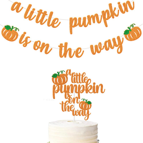 A Little Pumpkin is On the Way Banner and A Little Pumpkin is On the Way Cake Topper for Pumpkin Baby Shower Decorations Orange Glitter Little Pumpkin Decorations for Fall Pumpkin Baby Shower Party Boy Girl Birthday Party Supplies A Little Pumpkin is On the Way Banner and A Little Pumpkin is On the Way Cake Topper for Pumpkin Baby Shower Decorations Orange Glitter Little Pumpkin Decorations for Fall Pumpkin Baby Shower Party Boy Girl Birthday Party Supplies