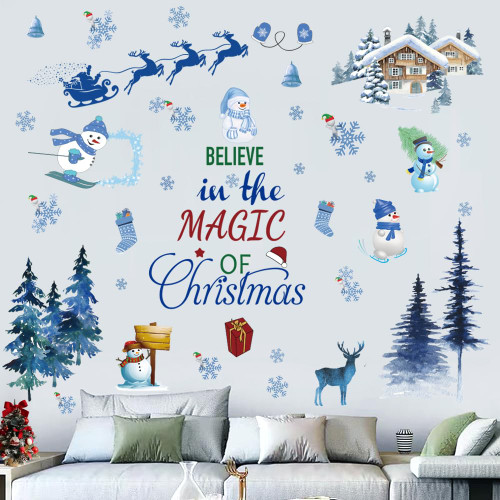 Christmas Wall Decal Santa Claus Christmas Tree Wall Sticker Removable Vinyl DIY Wall Decor Christmas Party Window Playroom Bedroom Classroom Living Room Decor Christmas Party Theme Decoration(Blue) Christmas Wall Decal Santa Claus Christmas Tree Wall Sticker Removable Vinyl DIY Wall Decor Christmas Party Window Playroom Bedroom Classroom Living Room Decor Christmas Party Theme Decoration(Blue)