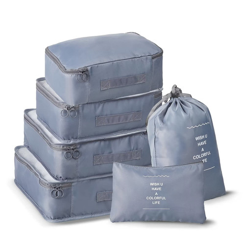 Packing Cubes for Suitcases, 6Pcs Travel Cubes Set Foldable Suitcase Organizer Lightweight Luggage Storage Bag Packing Cubes for Suitcases, 6Pcs Travel Cubes Set Foldable Suitcase Organizer Lightweight Luggage Storage Bag