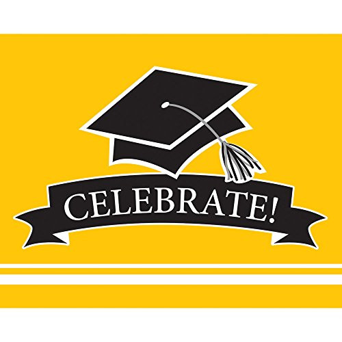 Creative Converting 25 Count Graduation Party Invitations, School Bus Yellow