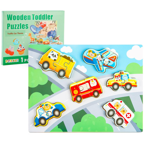 Dzkkzi Wooden Puzzles for Toddlers 1 2 3 Ages, Kid Jigsaw Toddler Puzzles, Learning Preschool Educational Toys Gifts, Shape Chunky Puzzles Age 2-4 for Boys Girls, Traffic Puzzle Dzkkzi Wooden Puzzles for Toddlers 1 2 3 Ages, Kid Jigsaw Toddler Puzzles, Learning Preschool Educational Toys Gifts, Shape Chunky Puzzles Age 2-4 for Boys Girls, Traffic Puzzle