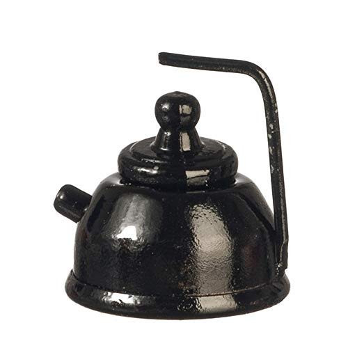 Melody Jane Dollhouse Black Kettle Metal Kitchen Accessory Miniature 1:12 Scale