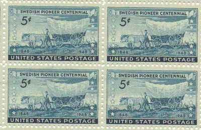 Swedish Pioneer Centennial Set of 4 x 3 Cent US Postage Stamps NEW Scot 958