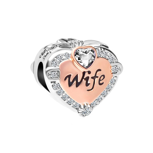 Luluadorn Women Girls Charm for Bracelets Heart Bead Rose Gold Beloved Wife Jewelry Charm Sweetheart Valentine Compatible with Pandora Charm Bracelet Luluadorn Women Girls Charm for Bracelets Heart Bead Rose Gold Beloved Wife Jewelry Charm Sweetheart Valentine Compatible with Pandora Charm Bracelet