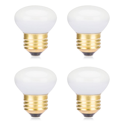 haraqi 4 Pack 25R14 Reflector Short Neck Incandescent Light Bulb, R14 25 Watt 120V Dimmable E26 Standard Medium Base Frosted Mini-Reflector Light Bulb