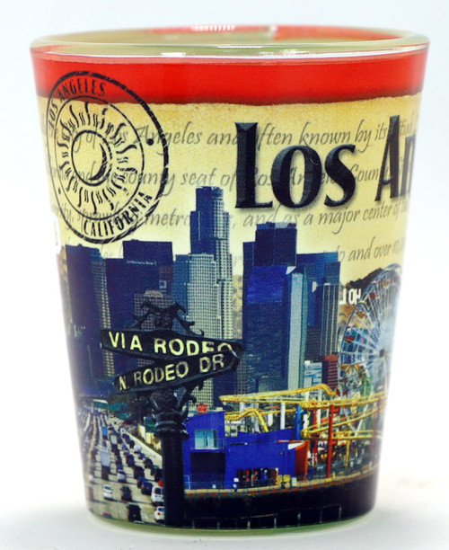 Los Angeles California Stamp Design Shot Glass Los Angeles California Stamp Design Shot Glass
