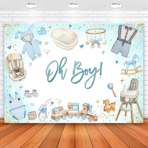 Avezano Oh Boy Baby Shower Backdrop Blue Kids Toys Baby Shower Decorations Golden Glitter Boys Baby Shower Party Photography Background Prop 7x5ft (83x59inch) Avezano Oh Boy Baby Shower Backdrop Blue Kids Toys Baby Shower Decorations Golden Glitter Boys Baby Shower Party Photography Background Prop 7x5ft (83x59inch)