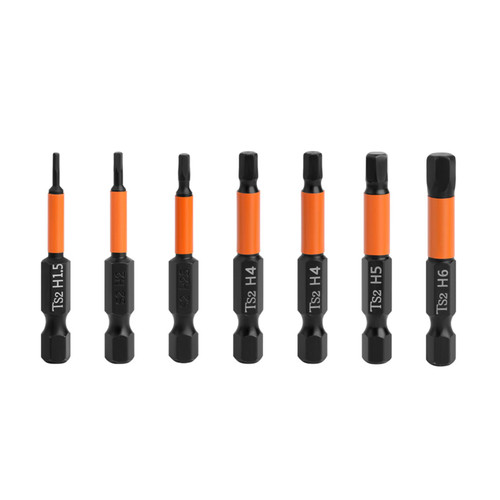 7Pcs Magnetic Allen Wrench Drill Bit Set H 1.5-H6 MetricImpact Head Screwdriver Bit Set 1/4 Inch Bit Long Head Allen Wrench Drill Bit Set