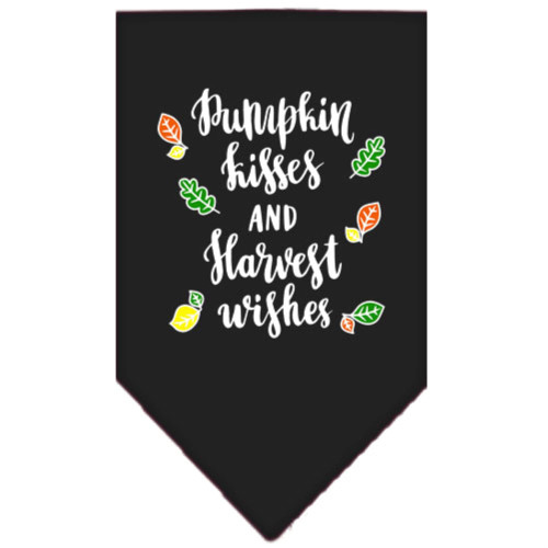 Mirage Pet Product Pumpkin Kisses Screen Print Bandana Black Small