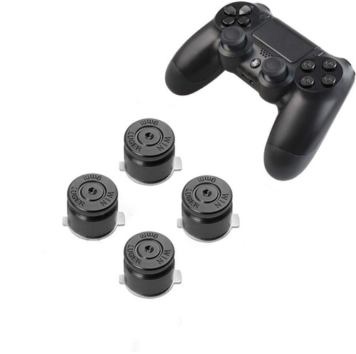 ABXY Aluminium Metal Mod Kit Levers Joystick Bullet Buttons for PS4 PS3 Controller (Black)