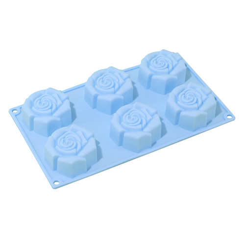 6 Cavities Rose Shape Silicone Cake Mold for Chocolate Mousse Ice Cream Dessert Baking Pan Mould Decorating Tool