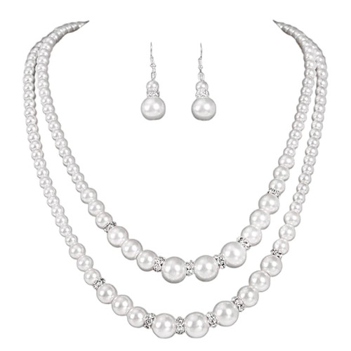 Unicra 1920s Gatsby Pearl Jewelry Set Vintage Crystal Bride Necklace Earrings Set Silver Pearl Multilayer Bridal Necklace Jewelry Accessories for Women and Girls Unicra 1920s Gatsby Pearl Jewelry Set Vintage Crystal Bride Necklace Earrings Set Silver Pearl Multilayer Bridal Necklace Jewelry Accessories for Women and Girls