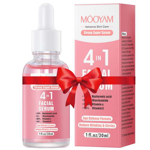 4 in 1 Vitamin C Facial Serums with Hyaluronic Acid & Vitamin E for Moisturizing Brightening Face Serum Anti-Aging Facial Serum for Dark Spots, Fine Lines & Wrinkles Smooth Skin Beauty Skin Care Gift 4 in 1 Vitamin C Facial Serums with Hyaluronic Acid & Vitamin E for Moisturizing Brightening Face Serum Anti-Aging Facial Serum for Dark Spots, Fine Lines & Wrinkles Smooth Skin Beauty Skin Care Gift