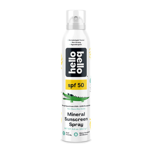 Hello Bello SPF 50 Mineral Sunscreen Spray - Hypoallergenic Broad Spectrum UVA + UVB Protection - Reef Friendly & Water Resistant - 5 oz Hello Bello SPF 50 Mineral Sunscreen Spray - Hypoallergenic Broad Spectrum UVA + UVB Protection - Reef Friendly & Water Resistant - 5 oz