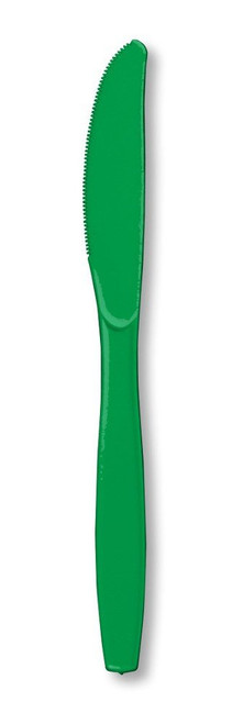 Creative Converting Touch of Color Plastic Knives, One Size, Emerald Green