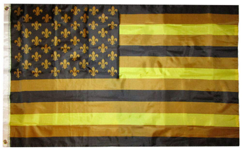 Trade Winds 3x5 USA Mardi Gras Black & Gold Saints Fleur De Lis 3'x5' Premium Poly Flag Fade Resistant Premium Trade Winds 3x5 USA Mardi Gras Black & Gold Saints Fleur De Lis 3'x5' Premium Poly Flag Fade Resistant Premium