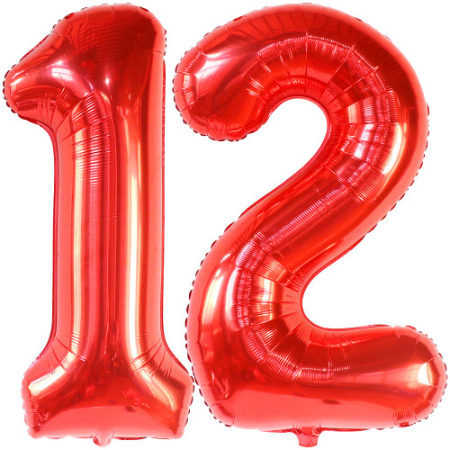 KatchOn, Giant Red 12 Balloon Number - 40 Inch | Red Number 12 Balloon, 12th Birthday Decorations for Girls | 12 Year Old Balloon | Red 12 Birthday Balloon for 12th Birthday Party | 12th Anniversary