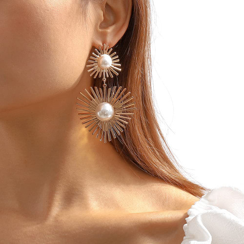 Luckwelry Large Heart Geometric Pearl Dangle Earrings Exaggerated Heart Studs Drop Statement Earrings Punk Earrings Jewelry for Women and Girls (Gold) Luckwelry Large Heart Geometric Pearl Dangle Earrings Exaggerated Heart Studs Drop Statement Earrings Punk Earrings Jewelry for Women and Girls (Gold)