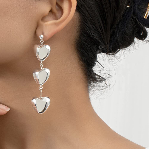 Luckwelry Long Heart Tassel Earrings Heart Fringe Dangle Earrings for Women and Girls Statement Earrings for Daily Party (Silver) Luckwelry Long Heart Tassel Earrings Heart Fringe Dangle Earrings for Women and Girls Statement Earrings for Daily Party (Silver)