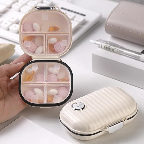 Travel Portable Organized Box, 7 Compartments Travel Pill Organizer Moisture Proof Small 7-Day Pill Box for Pocket Purse Daily Pill Case Portable Medicine Vitamin Holder Container (Small)
