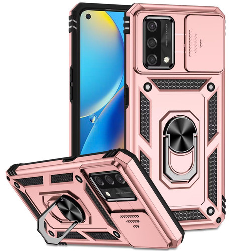 Case for Redmi Note 11 4G,Military Grade Car Holder Protection [Built-in Kickstand] Magnetic Metal Ring Holder Heavy Duty TPU+PC Shockproof Phone Case for Xiaomi Redmi Note 11/11S 4G (Rose Gold)