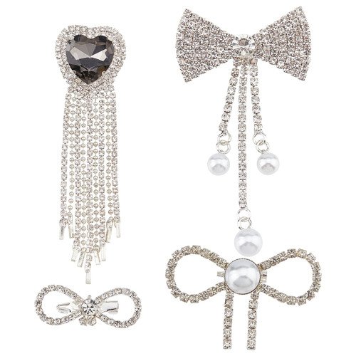 FINGERINSPIRE 4 Styles Women Brooch Rhinestone Pearl Pin Bowknot & Heart Shape Rhinestone Brooch Pin Exquisite Lapel Pins, Fashion Elegant Bridal Wedding Party Brooch for Clothes Scarf Backpack FINGERINSPIRE 4 Styles Women Brooch Rhinestone Pearl Pin Bowknot & Heart Shape Rhinestone Brooch Pin Exquisite Lapel Pins, Fashion Elegant Bridal Wedding Party Brooch for Clothes Scarf Backpack