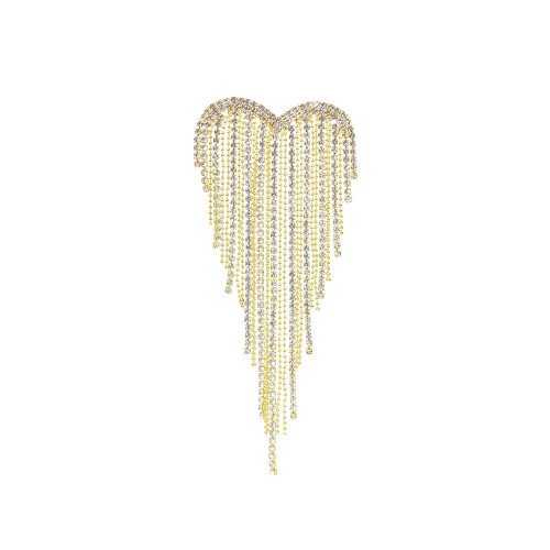 Heart Tassel Rhinestones Brooches Lapel Pins Delicate Luxury Sparkly Crystal Hearted Love Charm Brooch Classic for Women Ladies Girls for Wedding Party Dance Banquet Dainty Elegant Beautiful Pins Dress Suit Shirt Ceremony Clothes Accessories Jewelry