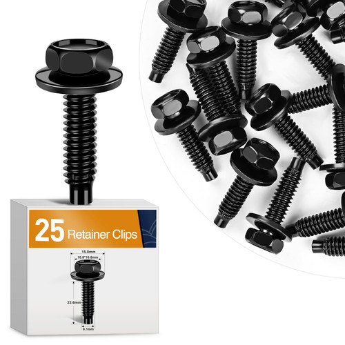 GOOACC 25pcs 1/4"-20 X 1 Hex Head SEMS with Dog Point Phosphate for Chrysler 6025329 Dakota, Durango, Grand Cherokee, Ram 1500, Ram 2500, Ram 3500, Viper