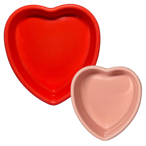 wooyaya 2pcs Valentine's Day Heart silicone Cake Pans,Silicone Cake Molds Baking Bakeware Pan, 4in and 7in