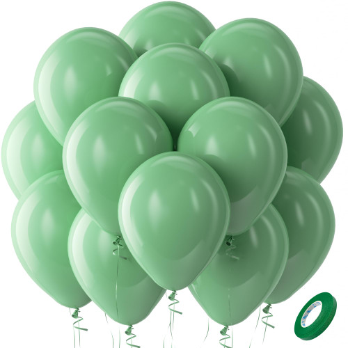 Bezente Sage Green Latex Party Balloons - 100 Pack 12 inch Round Helium Olive Green Balloons for Birthday Jungle Theme Safari Baby Shower Wedding Party Decorations Bezente Sage Green Latex Party Balloons - 100 Pack 12 inch Round Helium Olive Green Balloons for Birthday Jungle Theme Safari Baby Shower Wedding Party Decorations