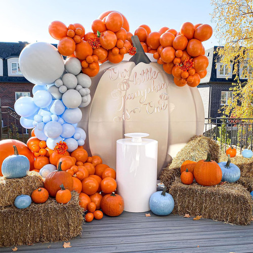 Fall Thanksgiving Balloons Garland Arch Kit 175pcs Orange Blue Grey Balloons for Autumn Birthday Hello Fall Little Pumpkin Baby Shower Party Decorations Fall Thanksgiving Balloons Garland Arch Kit 175pcs Orange Blue Grey Balloons for Autumn Birthday Hello Fall Little Pumpkin Baby Shower Party Decorations