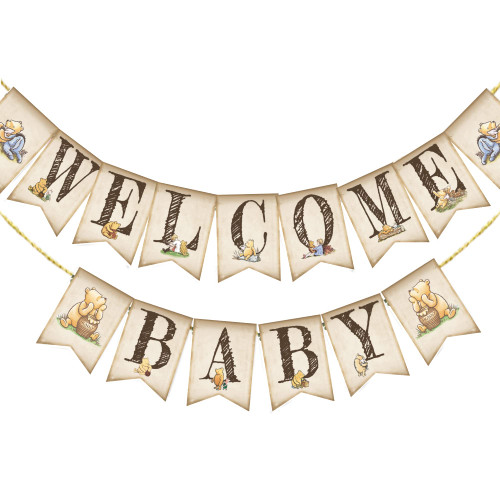 Classic Winnie Banner Welcome Baby Bunting Boys Girls First Birthday Banner Cute Pooh Baby Shower Decorations 1 St Birthday Party Favors Supplies Classic Winnie Banner Welcome Baby Bunting Boys Girls First Birthday Banner Cute Pooh Baby Shower Decorations 1 St Birthday Party Favors Supplies