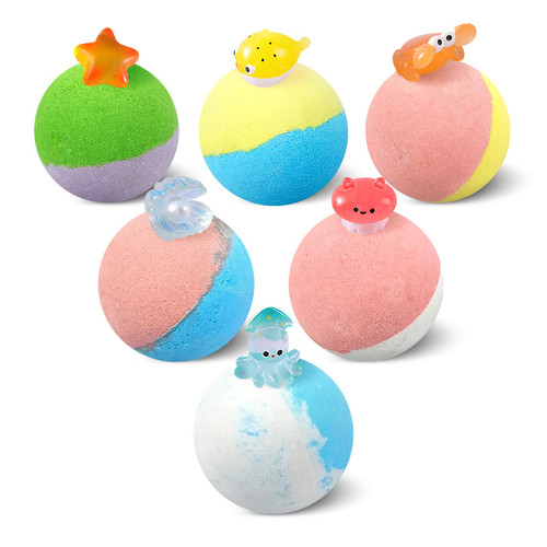 Bath Bombs for Kids with Surprises Inside, 6PCS Bubble Bath Fizzies with Sea Animals Toys, Handmade Bath Bombs Birthday Gift for Girls and Boys Bath Bombs for Kids with Surprises Inside, 6PCS Bubble Bath Fizzies with Sea Animals Toys, Handmade Bath Bombs Birthday Gift for Girls and Boys