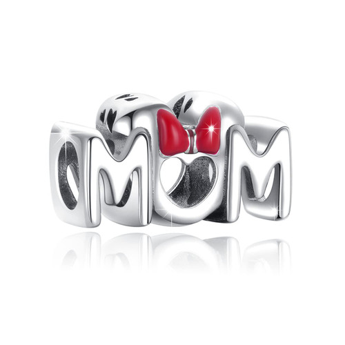 IBAGKE Mother's day gift charm for bracelets 925 Sterling Silver Charms Heart Love Mom Mother Daughter Son Charm Dangle Beads Charms Gifts for Women (MOM bowknot) IBAGKE Mother's day gift charm for bracelets 925 Sterling Silver Charms Heart Love Mom Mother Daughter Son Charm Dangle Beads Charms Gifts for Women (MOM bowknot)