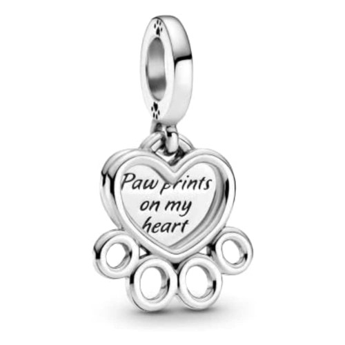 BEEUVIP Hearts & Paw Print Dangle Charm 925 Sterling Silver Bead for Charm Bracelets and Necklaces with 5A Cubic Zirconia, Birthday Mothers Day Jewelry Gifts Women Girls BEEUVIP Hearts & Paw Print Dangle Charm 925 Sterling Silver Bead for Charm Bracelets and Necklaces with 5A Cubic Zirconia, Birthday Mothers Day Jewelry Gifts Women Girls