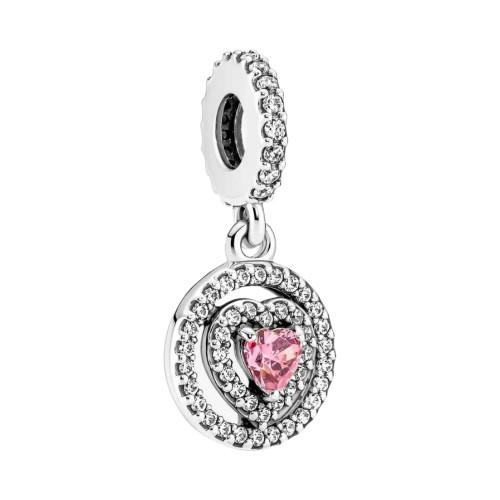 BEEUVIP Sparkling Double Halo Heart Dangle Charm 925 Sterling Silver Openwork Bead for Charm Bracelets and Necklaces with 5A Cubic Zirconia, Birthday Mothers Day Jewelry Gifts Women Girls