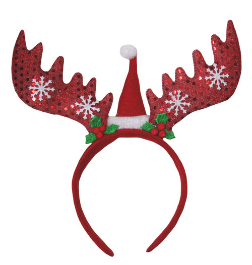 Petitebella Xmas Costume Red Sequins Snowflake Reindeer Headband for Children (One Size)
