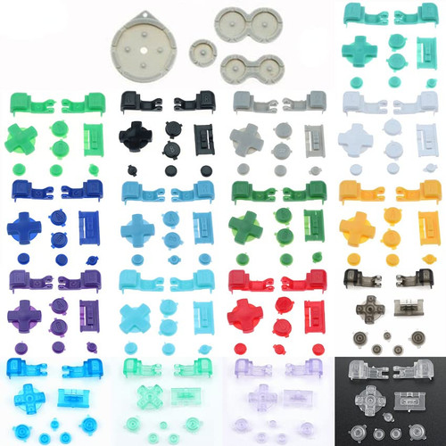 Grafken Colorful Button Keys Set for Gameboy Advance SP GBA SP Full Set R L A B D-Pad Buttons + Rubber Conductive Pad Button for gba sp (Black)