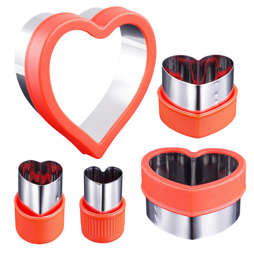 ETERSION Heart Cookie Cutter 5 Pieces 5 Sizes Heart Shaped Cookie Cutter Valentine cookie cutters