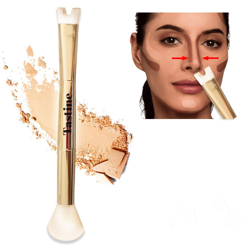 Tastine Beauty Nose Contour U-Shaped Makeup Brush for Sculpting and Defining Nose Contour, 2-in-1 Precision Duo Contour Brush, Perfect For Contouring the Nose Innovative and Unique Dual-End Brush