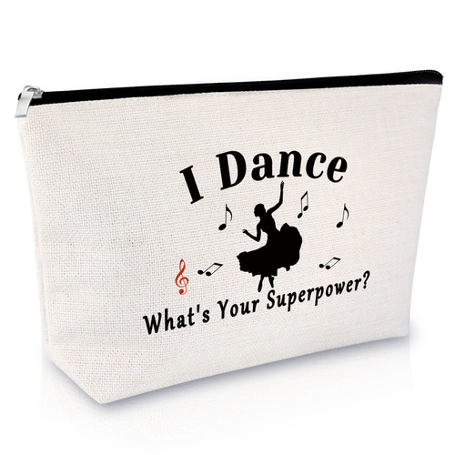 Dancer Gift for Women Makeup Bag Dance Lover Gift for Girl Inspirational Gift Cosmetic Bag Appreciation Gift Dance Team Gift Dance Teacher Gift Dance Recitals Gift Travel Cosmetic Pouch for Birthday