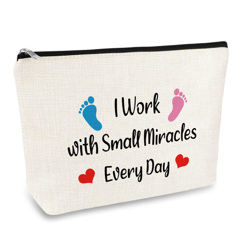 Midwife Gift Labor Delivery Nurse Gifts Makeup Bag Midwife Thank You Gift Cosmetic Bag Doula Nurse Gift OBGYN Doctor Appreciation Gift Nurse's Day Birthday Mother's Day Gift for Midwife Travel Pouch