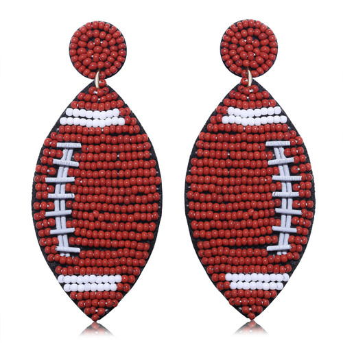 Beaded Football Earrings for Women Basketball Softball Baskball Bead Dangly Earrings Fun Sport Game Dangling Earrings (basketball beaded earrings) Beaded Football Earrings for Women Basketball Softball Baskball Bead Dangly Earrings Fun Sport Game Dangling Earrings (basketball beaded earrings)