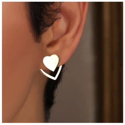 Yheakne Vintage Heart Ear Jacket Earrings Silver Love Heart Stud Earrings Hollow Heart Earrings Love Earrings Jewelry for Women and Girls Yheakne Vintage Heart Ear Jacket Earrings Silver Love Heart Stud Earrings Hollow Heart Earrings Love Earrings Jewelry for Women and Girls