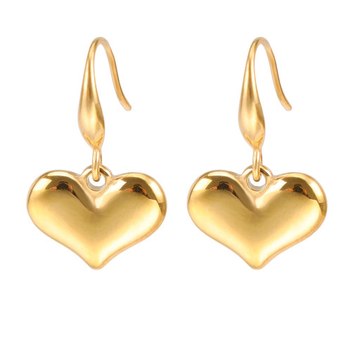 Lettarius Heart Dangle Earrings Stainless Steel Love Heart Shaped Drop Dangling Earrings Gold Jewelry for Women Girls