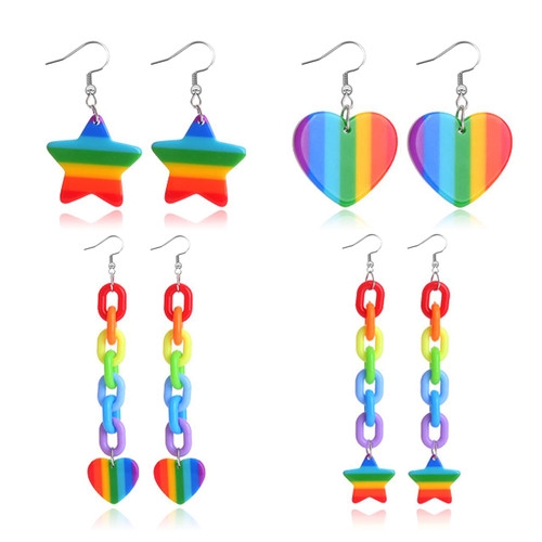 4 Pairs Rainbow Earrings for Women Pride Earrings Rainbow LGBT Earrings Lesbian Colorful Heart Star Drop Earrings Gay and Lesbian Pride Accessories Gifts Rainbow Jewelry 4 Pairs Rainbow Earrings for Women Pride Earrings Rainbow LGBT Earrings Lesbian Colorful Heart Star Drop Earrings Gay and Lesbian Pride Accessories Gifts Rainbow Jewelry