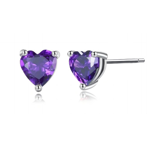 Qoolnear Sterling Silver Heart Stud Earrings,Small Heart Sterling Silver Earrings,Silver Stud Earrings Sterling Silver Earrings for Girls,Cute Earrings for Teen Girls